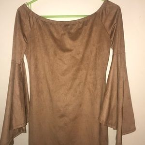 Brown suede dress